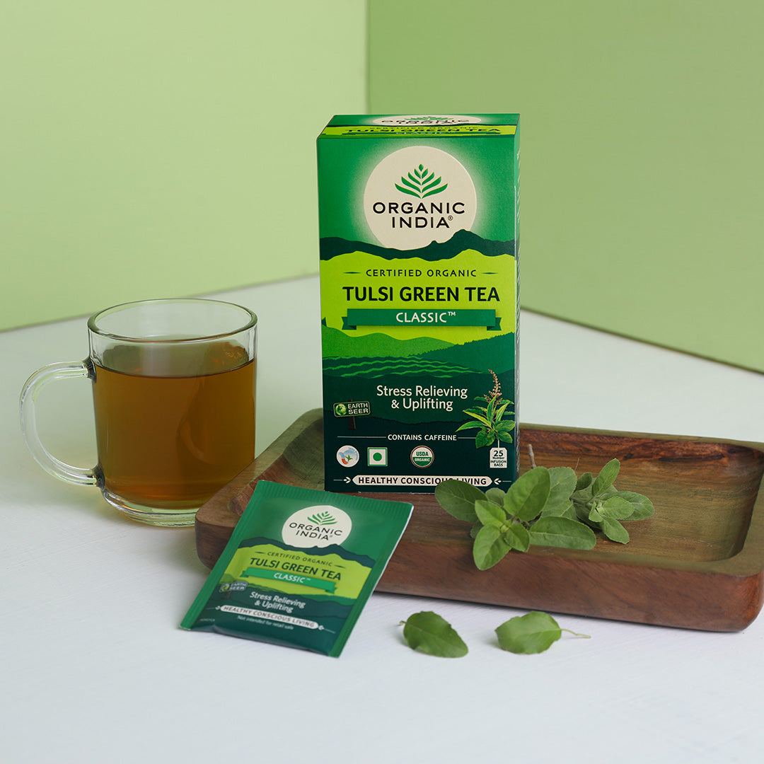 Organic India Tulsi Green Tea Classic: Wellness in a Cup